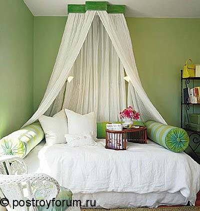Дизайн спальни с балдахином