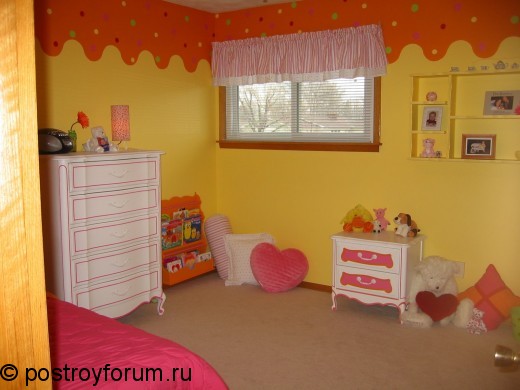 дизайн узкой детской комнаты