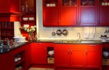 кухни угловые красные фото 