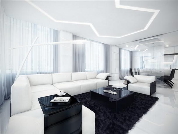Черно-белый дизайн квартир