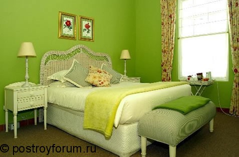 дизайн комнаты в зеленых тонах