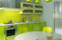 кухня желто зеленая фото