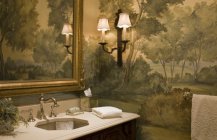 Прекрасный дизайн ванной комнаты с картиной